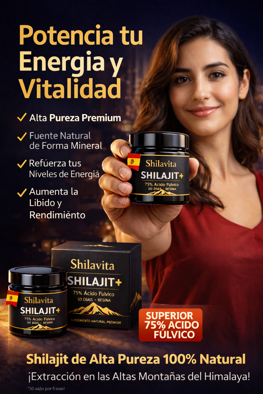 Shilajit Puro del Himalaya Refuerza Vitalidad